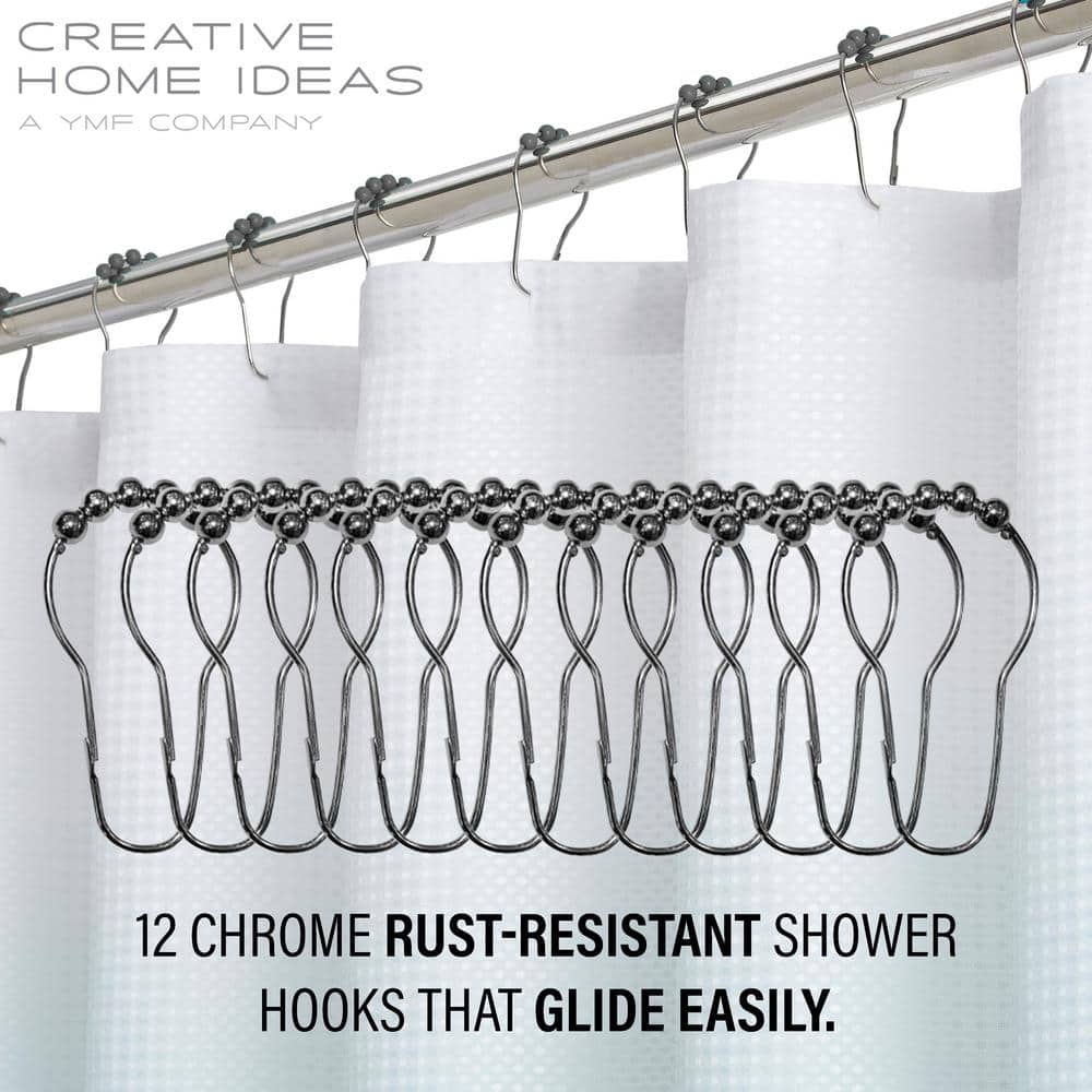 Black and White Ombre PEVA Shower Curtain Set with Hooks