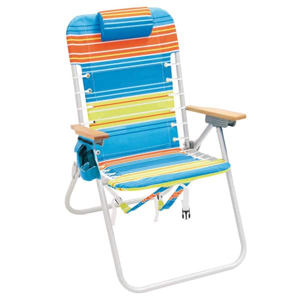 Rio Beach Highboy Aluminum Backpack Beach Chair with Wood Arms