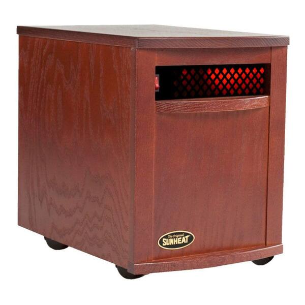 SUNHEAT 17.5 in. 1500-Watt Infrared Electric Portable Heater with Cabinetry - Mahogany-DISCONTINUED