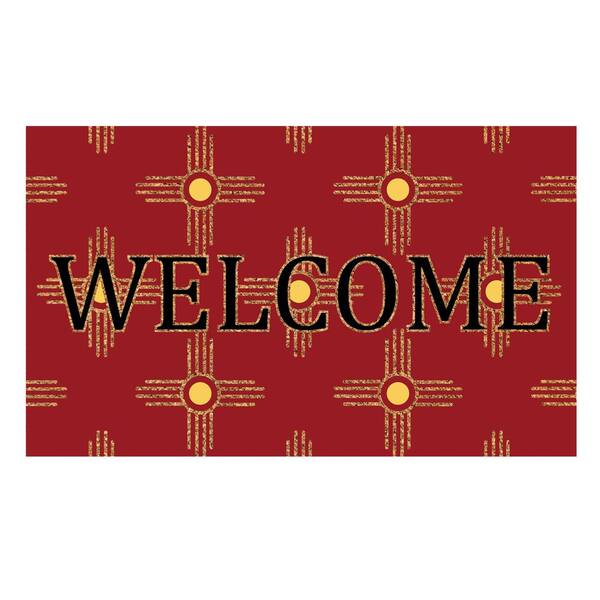 Home Accents Holiday Printed with New Mexico 18 in. x 30 in. Vinyl Backed Natural Coir Door Mat