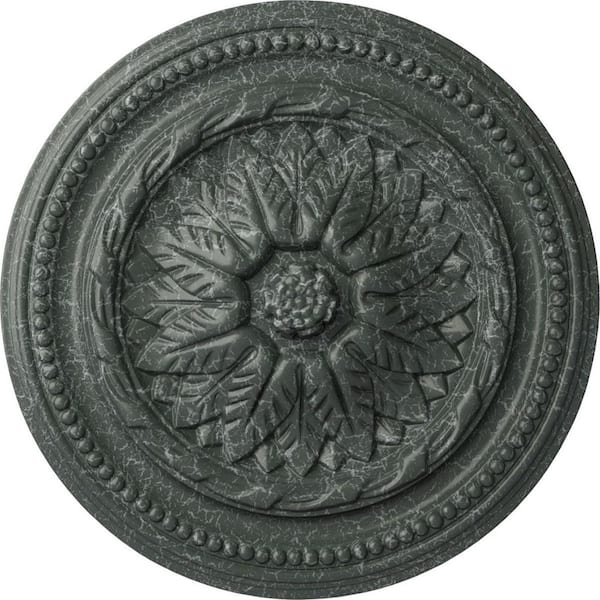 Ekena Millwork 2-1/4" x 16" x 16" Polyurethane Wigan Ceiling Medallion, Athenian Green Crackle