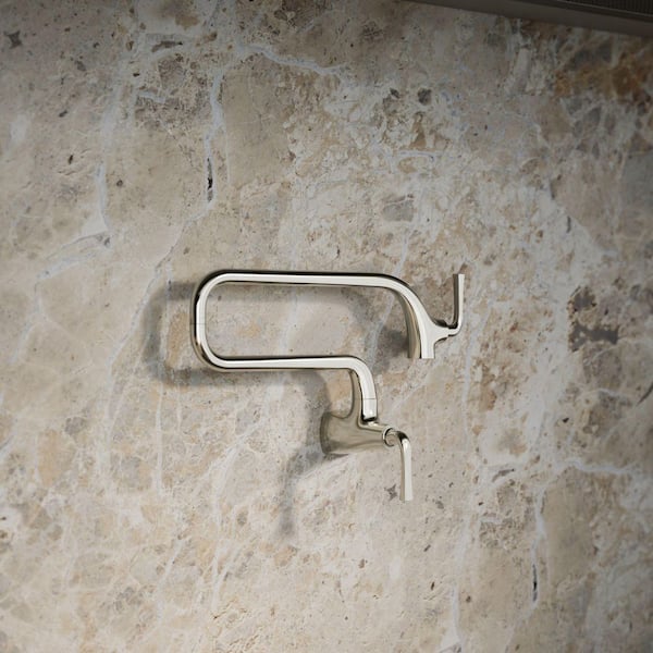 Graze Wall Mounted Pot Filler In Vibrant Polished Nickel