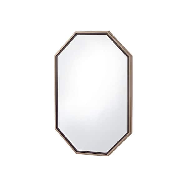Furniture of America Medium Oval Champagne Beveled Glass Modern Mirror (36 in. H x 24 in. W)