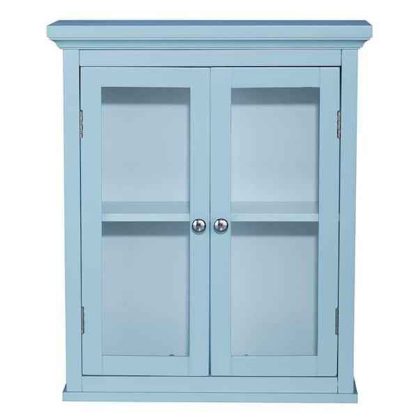 Unbranded Hamlot 24 in. H x 20 in. W x 7 in. D Wall Cabinet in Blue Color-DISCONTINUED