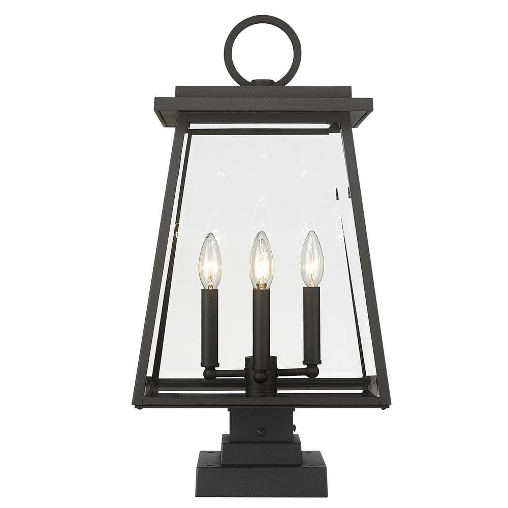 Broughton Black Aluminum and Glass Outdoor Lantern