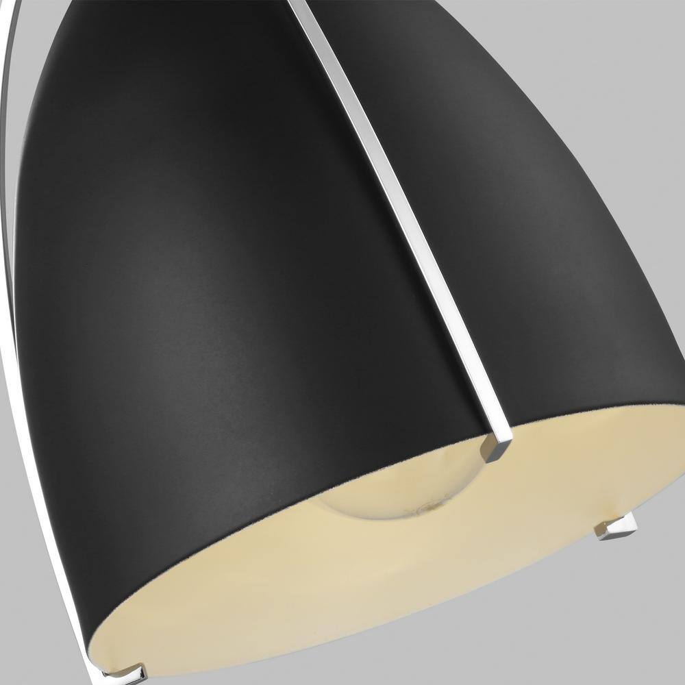 Norman Midnight Black and Chrome 1-Light Outdoor Wall Sconce