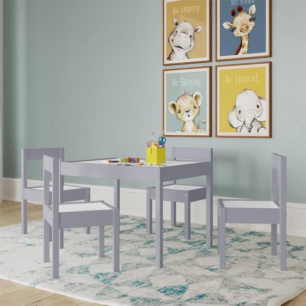 Gray Baby Relax Hunter 3 Piece Kiddy Table and Chair Set 