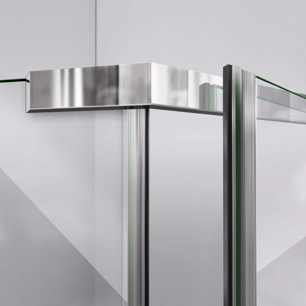 DreamLine Frameless Neo-Angle Pivot Shower Enclosure with Brushed Nickel Hardware