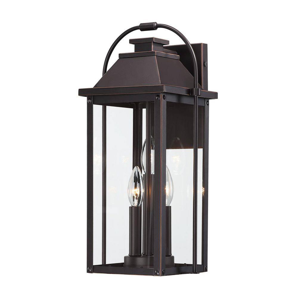Silos 3-Light 18.2 in. Bronze Outdoor Wall Lantern Light price history on PriceWatchPro
