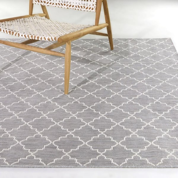 Germaine Grey 8 ft. x 10 ft. Trellis Indoor/Outdoor Area Rug