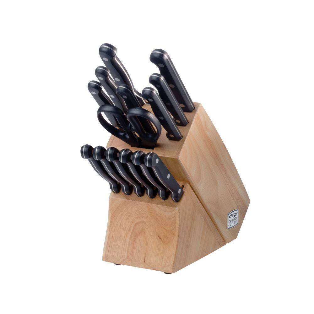 Chicago Cutlery Essentials 15-Piece Kitchen Knife Set with Wood Storage Block and Kitchen Shears