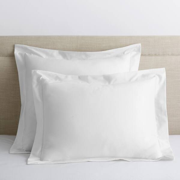 The Company Store Legends Luxury Solid White 500-Thread Count Cotton Sateen King Sham