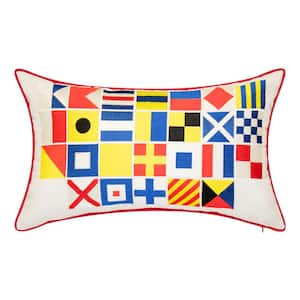 Indoor & Outdoor Nautical Flags Reversible Lumbar 15x25 Decorative Pillow