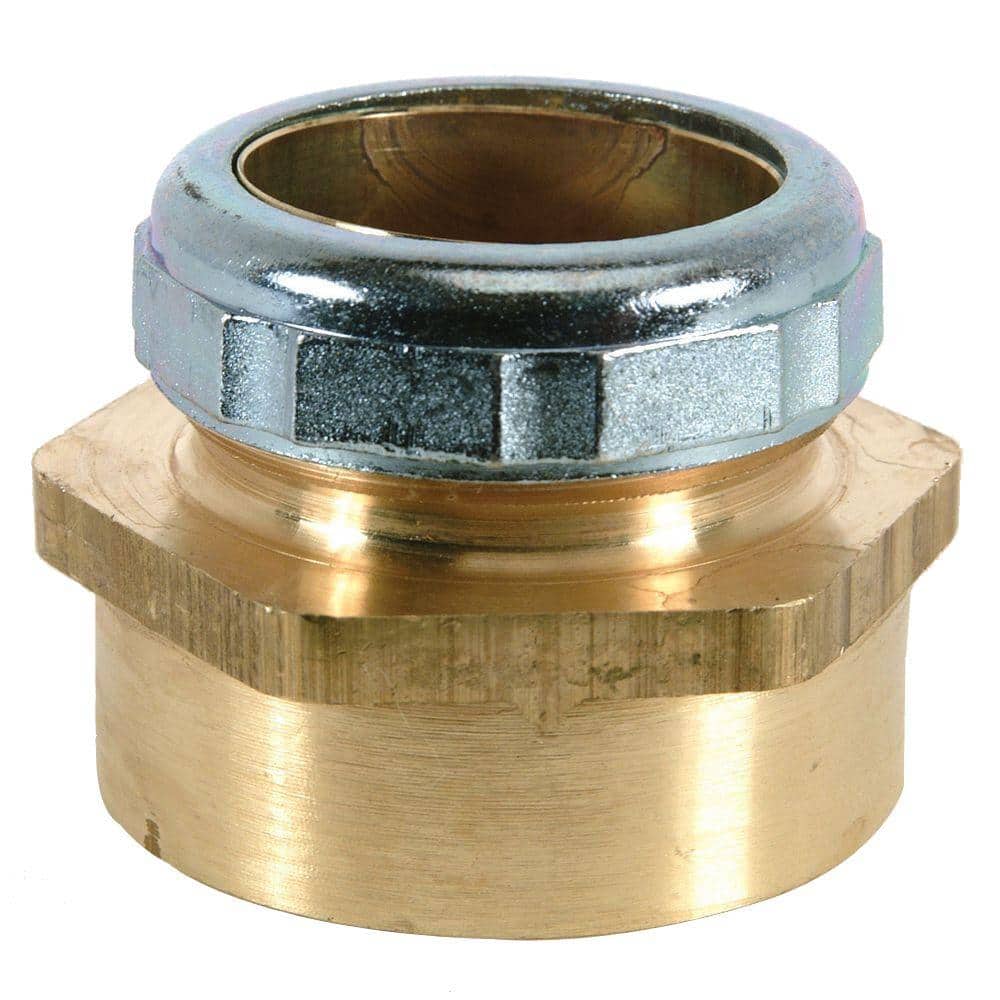 UPC 026613002446 product image for 1-1/4 in. O.D. Compression x 1-1/2 in. FIP Brass Waste Connector with Die Cast  | upcitemdb.com