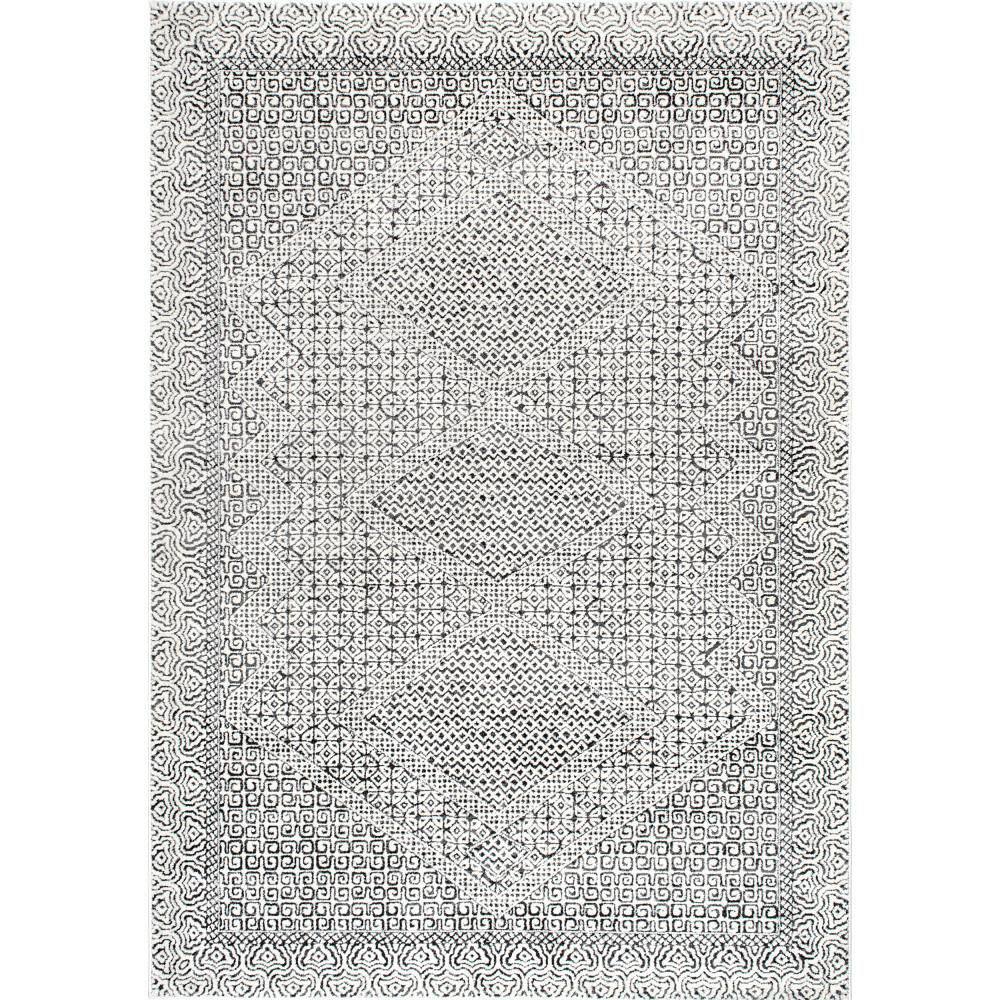 Exie Light Gray Moroccan Geometric 3x5 Area Rug