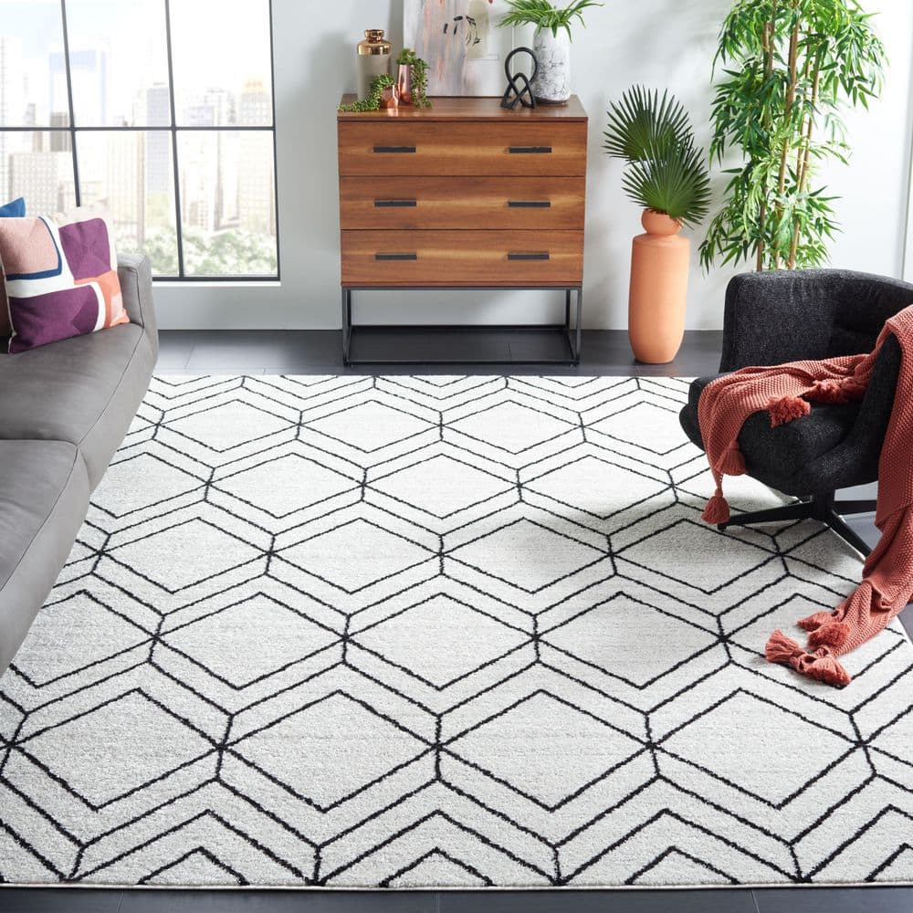 Adirondack 6 ft. x 9 ft. Light Gray/Black Geometric Area Rug price history on PriceWatchPro