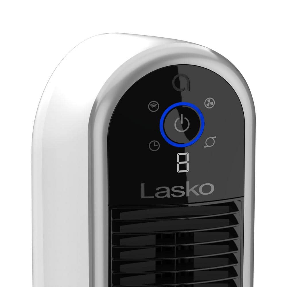 Lasko 40" White Smart Oscillating Tower Fan with Wi-Fi and Voice Control