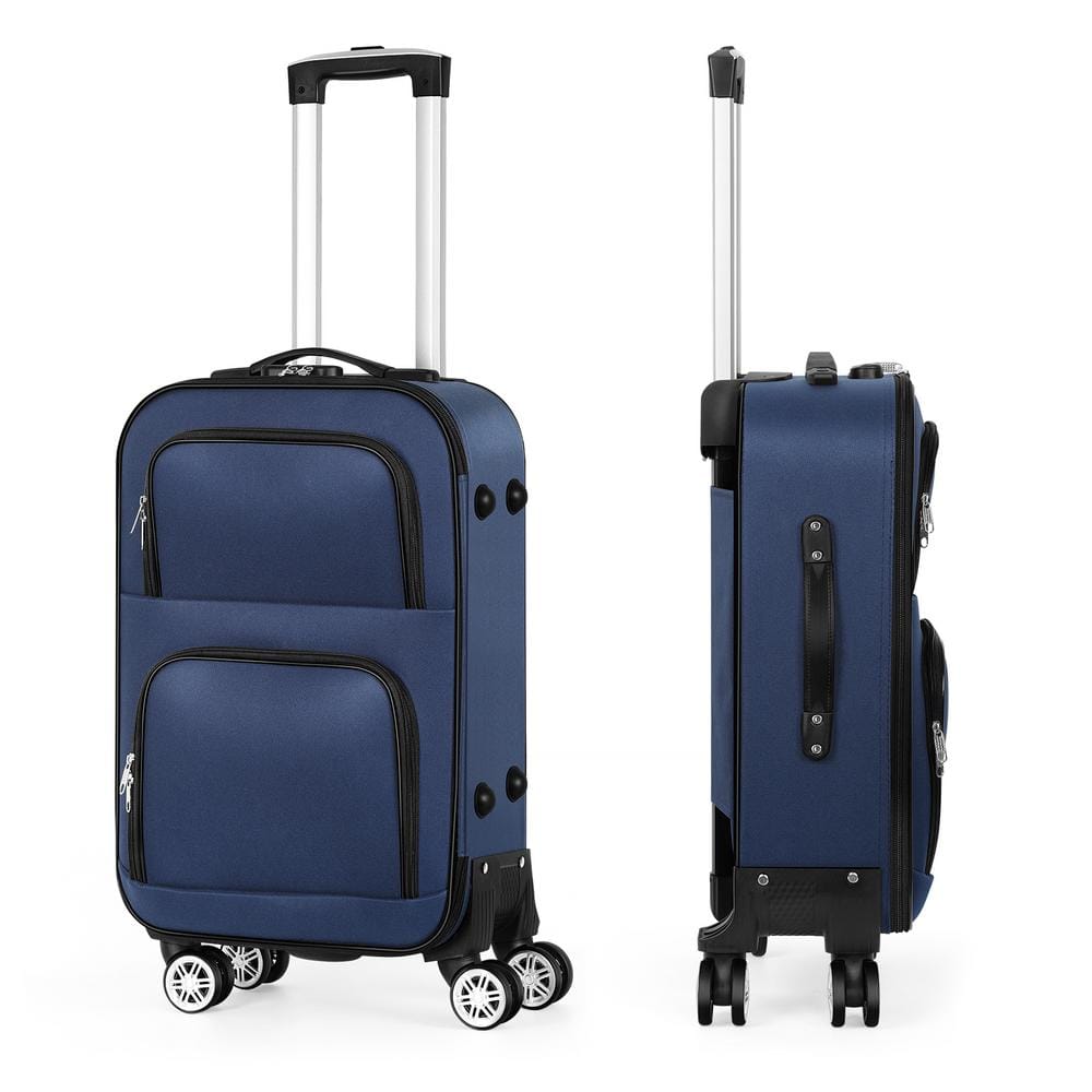 Oumilen 1-Carry on Luggage Bag, 20 in. Softside Suitcase Spinner Luggage  with Lock, Blue P01-BLUE-20 - The Home Depot