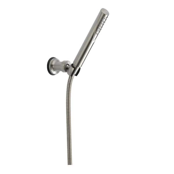 Delta Grail 1-Spray Patterns 1.75 GPM 1.88 in. Wall Mount Handheld Shower Head in Stainless
