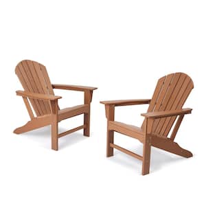 Brown 2-Piece Plastic HDPE Patio Conversation Set (2-Piece Adirondack Chair)