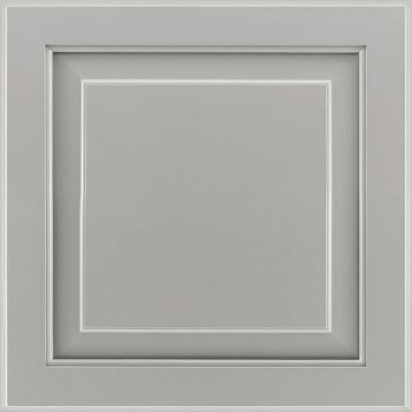 American Woodmark Charlottesville 14 1/2 x 14 1/2 in. Cabinet Door Sample in Soft Gray Painted