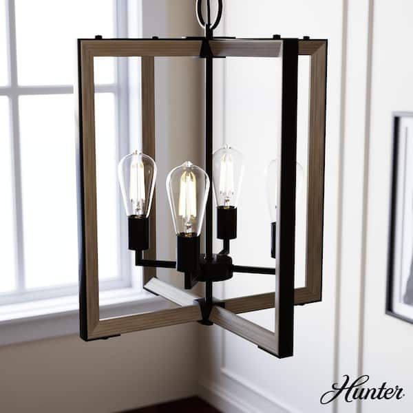 Hunter Woodburn 4-Light Noble Bronze Lantern Pendant Light