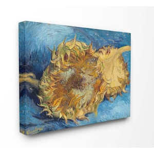 "Sunflowers Yellow Blue Van Gogh Classical Painting" by Vincent Van Gogh Canvas Home Wall Art 20 in. x 16 in.