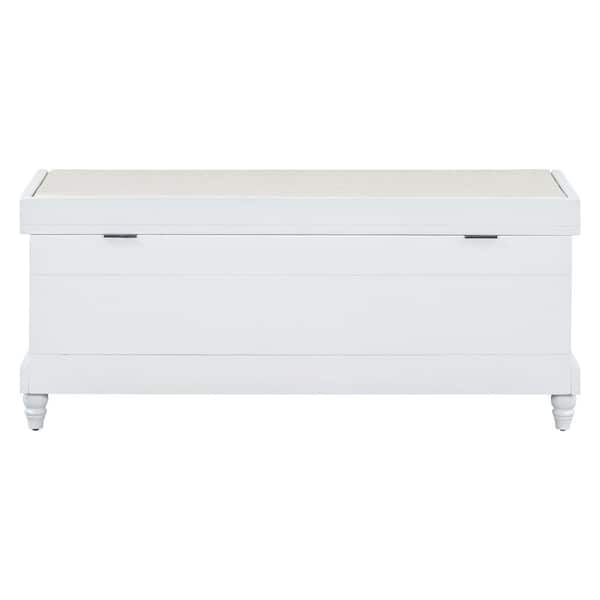 Harper & Bright Designs White Dining Bench with Cushioned