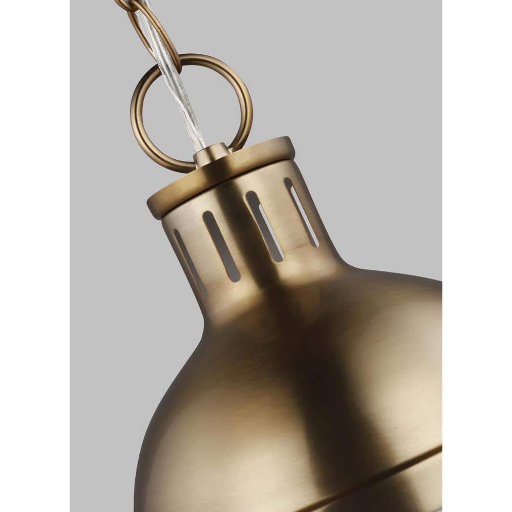 Satin Brass Mini Globe Pendant with Smooth White Glass Shade