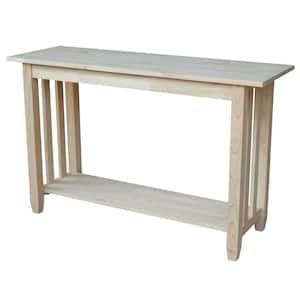 48 in. Unfinished Standard Rectangle Wood Console Table with Storage