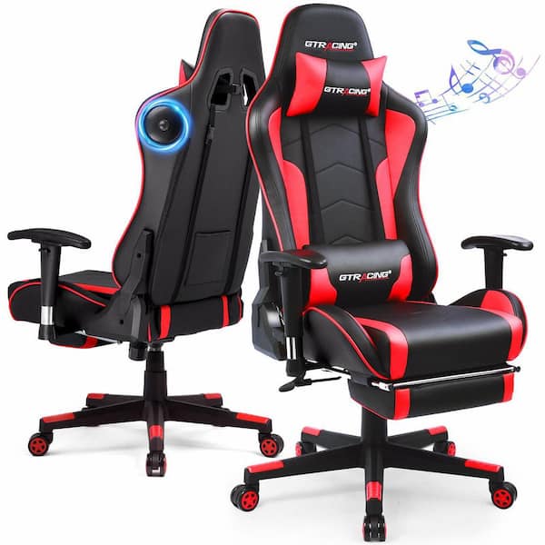 Doral Designs LM-HC919FRED Gaming Chair in Red with Footrest