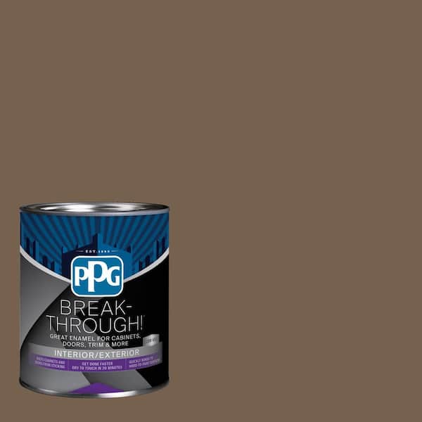 Break-Through! 1 qt. PPG1078-7 Chocolate Ripple Semi-Gloss Door, Trim & Cabinet Paint