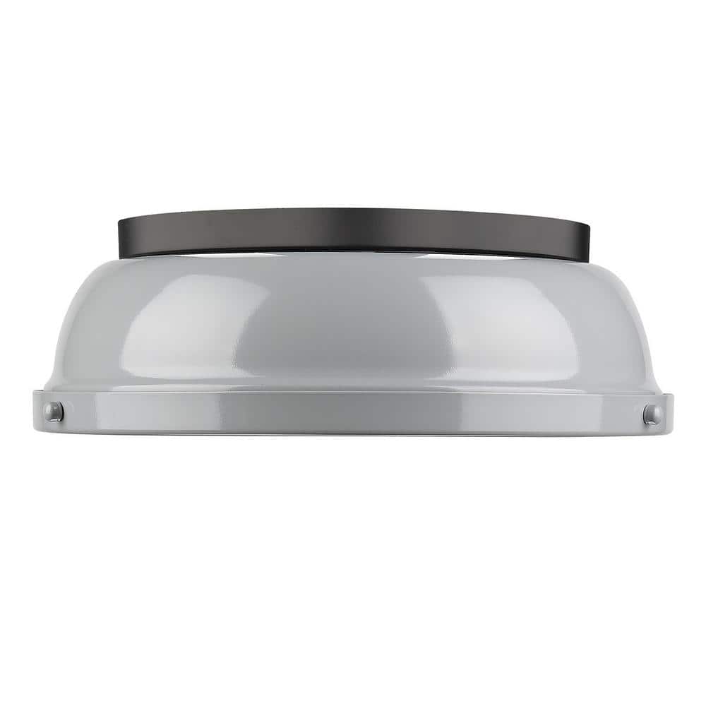 Matte Black and Gray Glass Bowl Ceiling Light