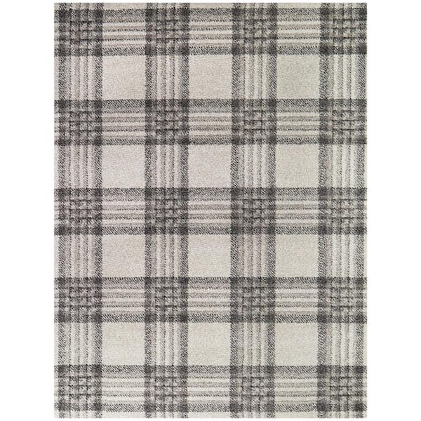 Monte Grey 8 ft. x 10 ft. Plaid Area Rug