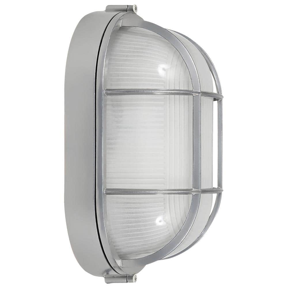 Nauticus Satin Aluminum 8.25" Wall Light with Frosted Shade