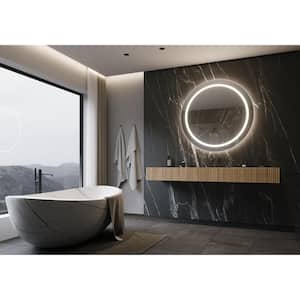 Harmony 44 in. W x 44 in. H Round Frameless Wall Mounted Bathroom Vanity Mirror 6000K LED