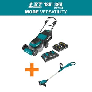 18V X2 (36V) LXT Cordless 21 in. Self-Propelled Commercial Lawn Mower Kit (4 Batteries 5.0Ah) & String Trimmer