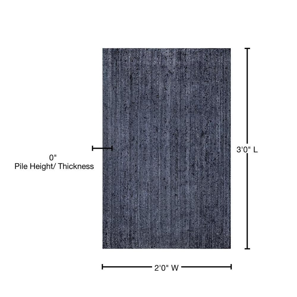 Handmade Navy Braided Jute 2' x 3' Accent Rug