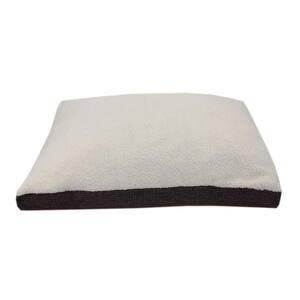 Medium-Large Brown Sherpa Checkered Gusset Dogs Bed
