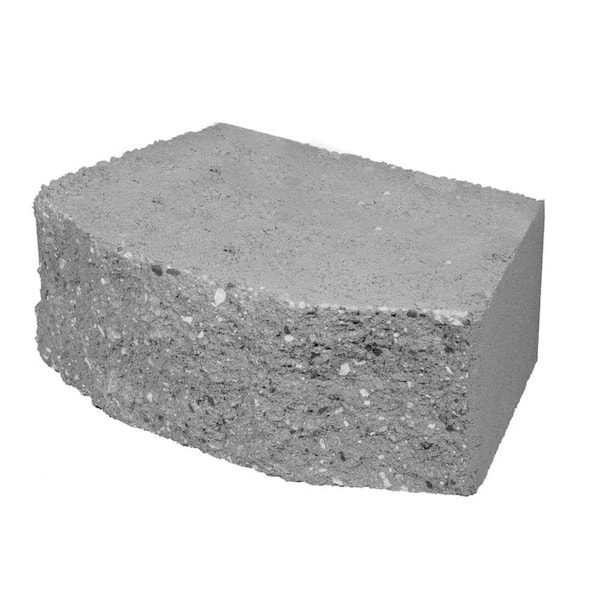 Oldcastle 16 in. Retaining Grey Wall Block 100002887 The Home Depot