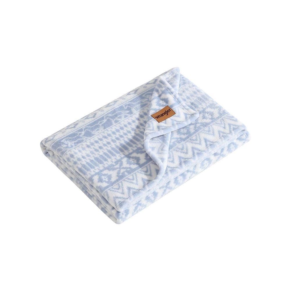 Western Horse Stripe 1-Piece Overcast Blue Plush Fleece 60 x 70 Throw Blanket price history on PriceWatchPro