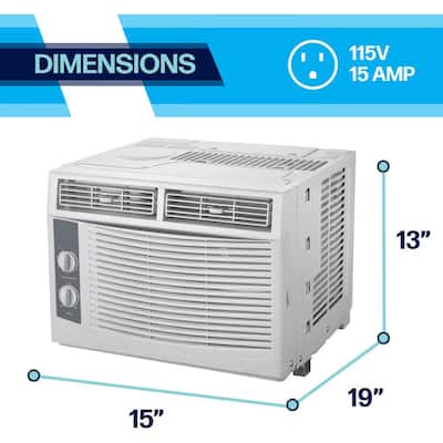150 sq ft 5000 BTU Window Air Conditioner with Mechanical Controls in White, 1AW5000MSA, 115V