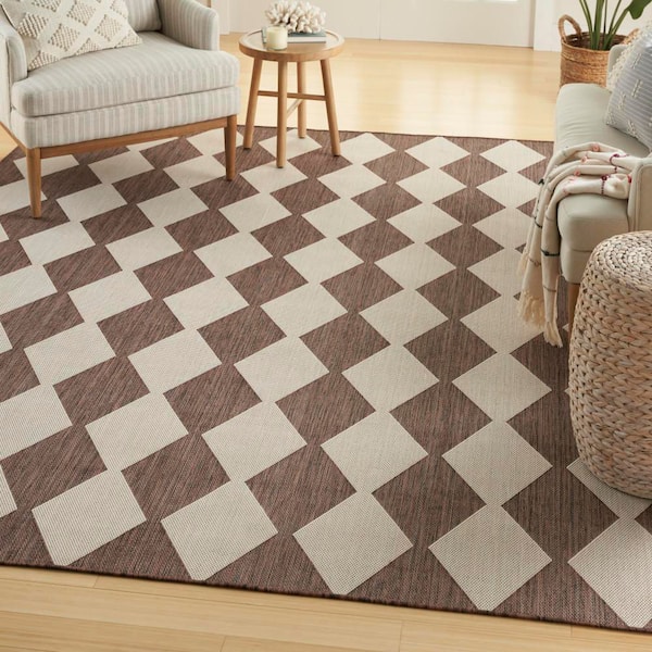 Positano Natural 6 ft. x 9 ft. Diamond Contemporary Area Rug