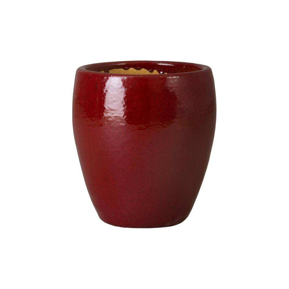Ossal 14 in. Sierra Green Ceramic Round Planter (14 in. L x 14 in. W x 16 in. H) High-Fire Treatment with Drainage Hole price history on PriceWatchPro