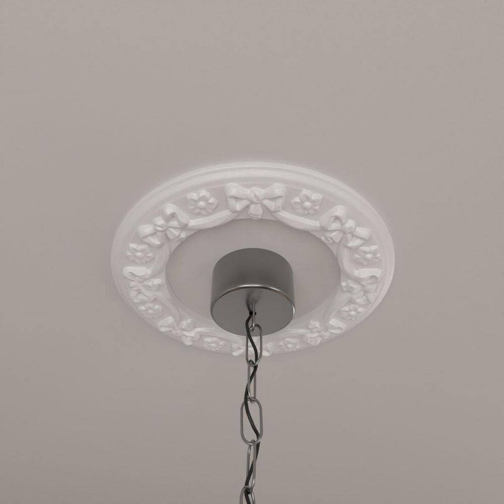 Primed White Traditional Polyurethane Ceiling Medallion, 24.38"