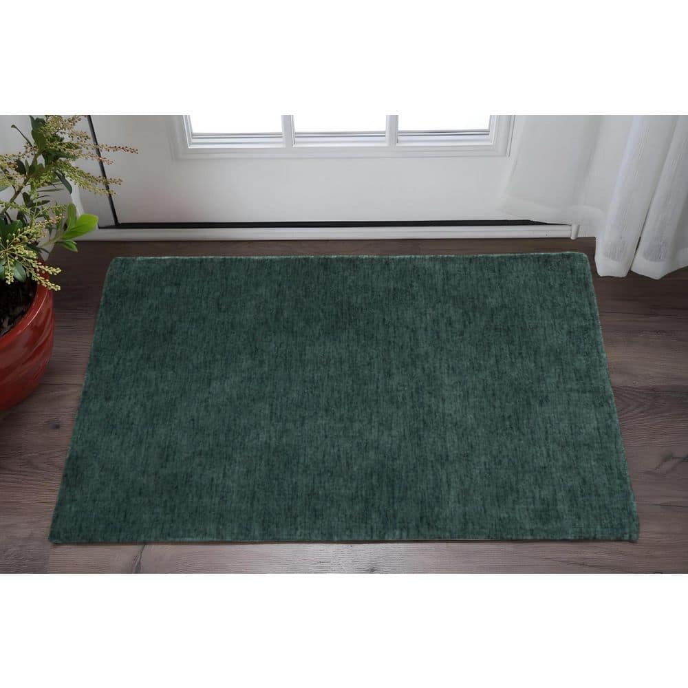 2' X 3' Green Hand Woven Area Rug price history on PriceWatchPro