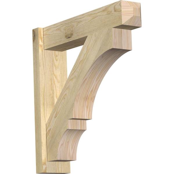 Ekena Millwork 6 in. x 26 in. x 26 in. Douglas Fir Balboa Craftsman Rough Sawn Outlooker