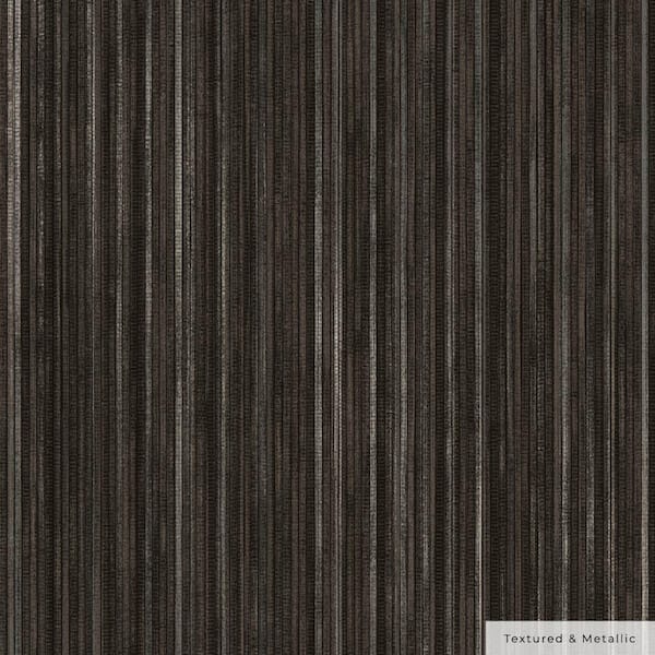 Tempaper Metallic Black Faux Grasscloth Vinyl Peel and Stick Textured Wallpaper Roll (Covers 28 sq. ft.)