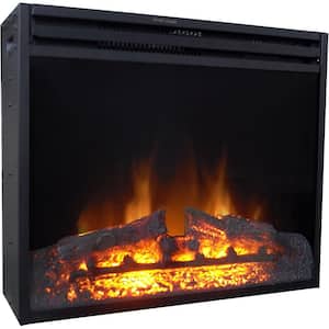 25 in. Freestanding 5116 BTU Electric Curved Fireplace Insert with Remote Control