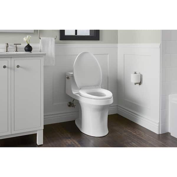 KOHLER PureWarmth Elongated Closed Front Toilet Seat in White